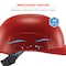 Ergodyne Bump Cap, Short Brim, Polyethylene, Ratchet Suspension, Red 8951 - alternate 5